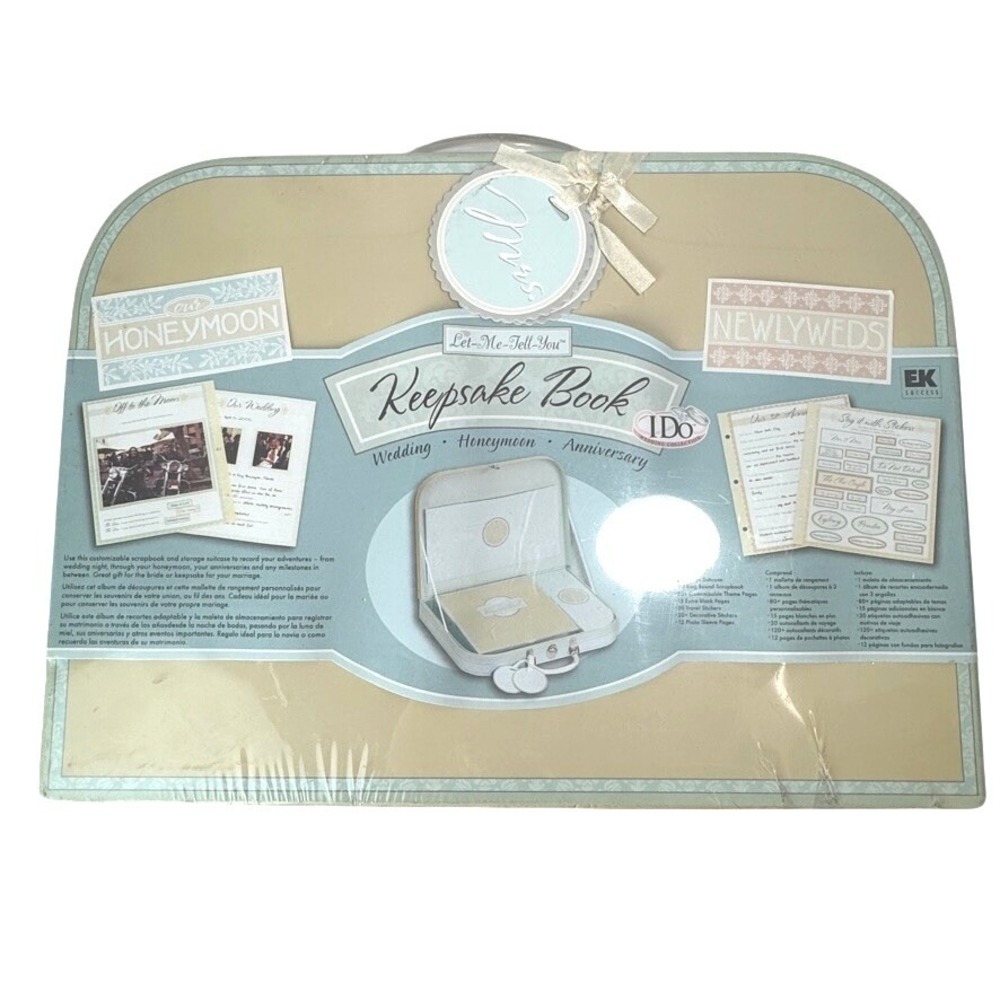 EK Success Let-Me-Tell-You Wedding Keepsake Book Scrapbook Suitcase Kit I Do New